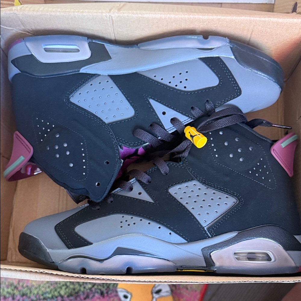 Air Jordan 6 Bordeaux NWB Black and Gray Athletic Shoes